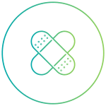 Biohazardous medical waste icon circle