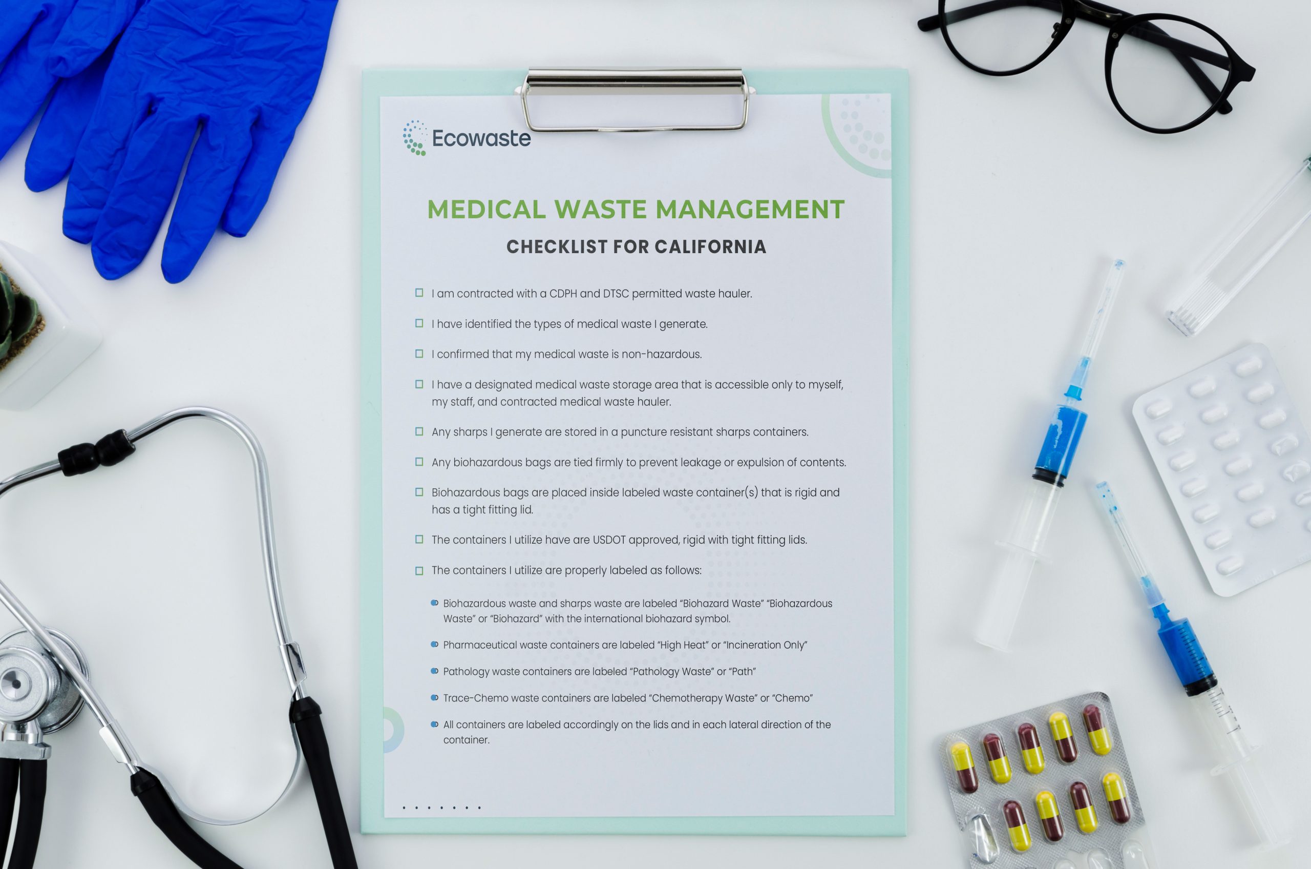 California Medical waste checklist main image