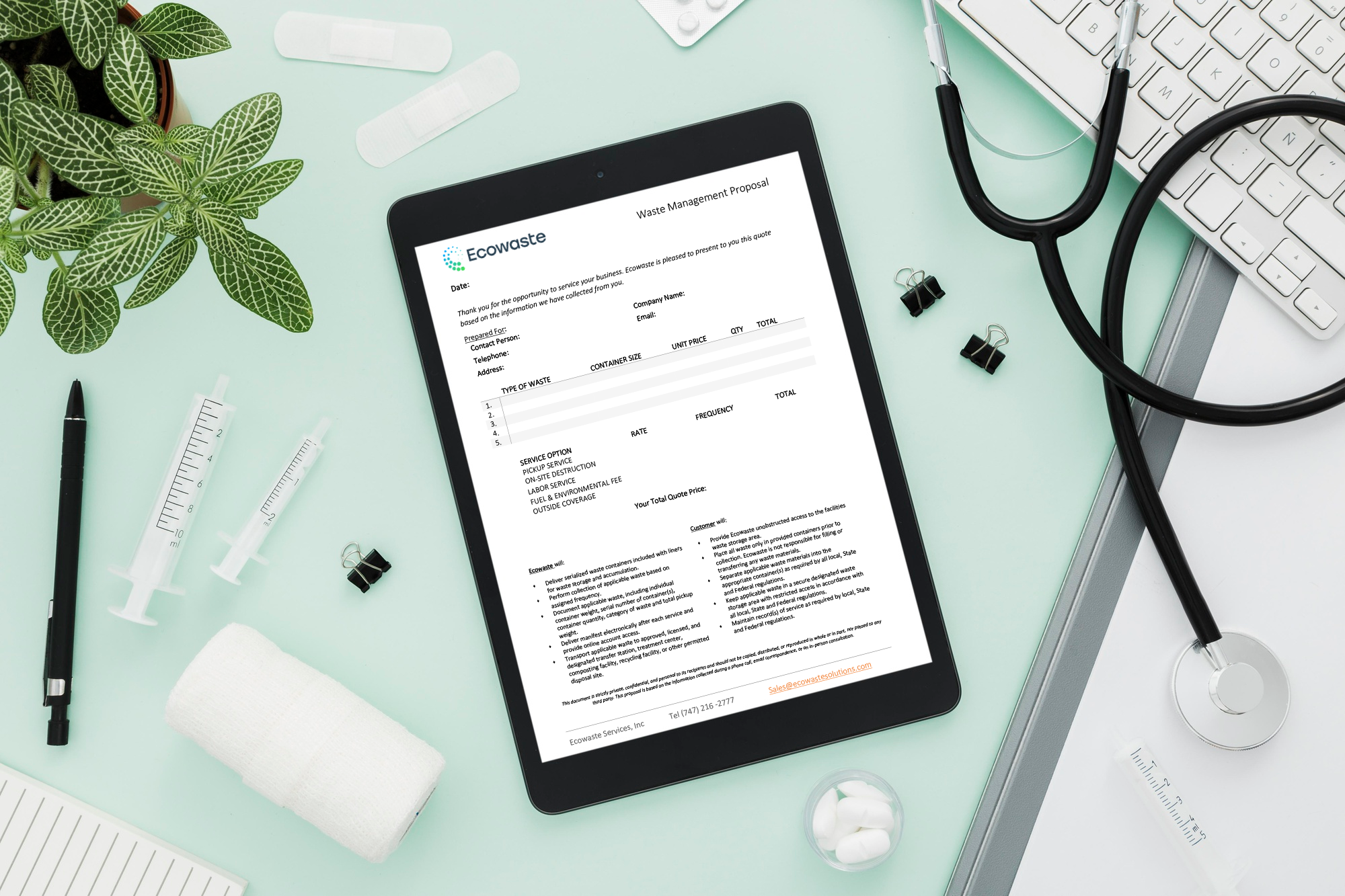 Ecowaste Free Quote Mockup Medical Waste